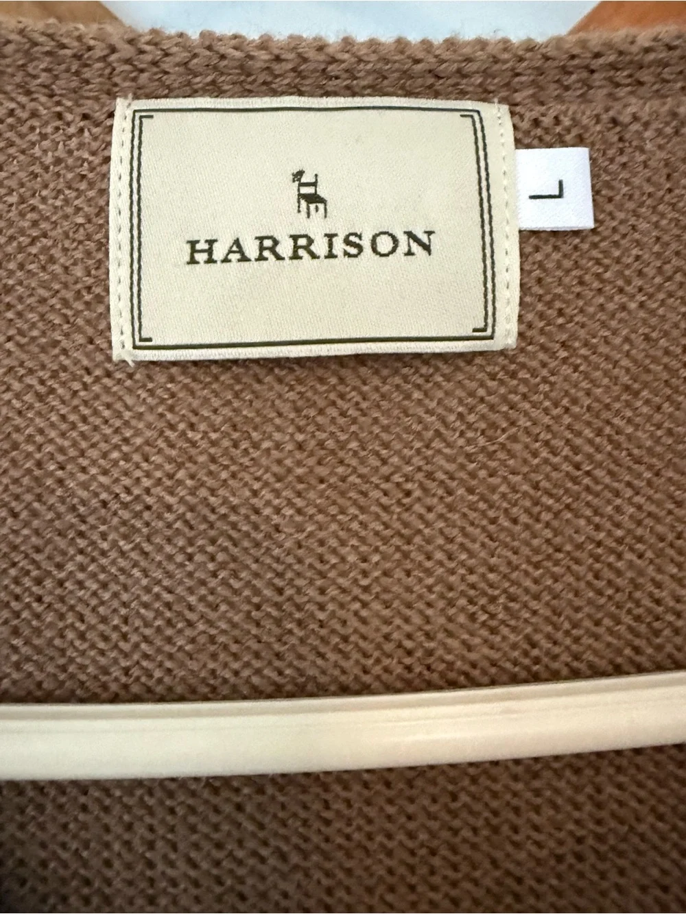 Harrison extra fine wool V-Neck Sweater Vest — Brown Large Scotland